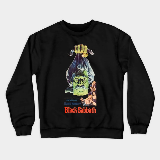 Mario Bava Black Movie Poster Crewneck Sweatshirt by MovieFunTime